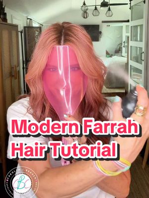 Modernized long layer hairstyle tutorial with volume tricks! #hairtutorial #farrahfawcett #charliesangels #rosegoldhair 