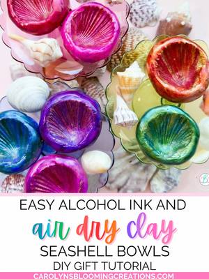 POV: you just made the prettiest DIY gift ever with clay + alcohol ink 😍 these seashell bowls look SO high-end but are a