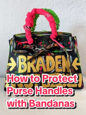 Protect purse handles with this simple bandana hack! 💖 #pursehacks #bandana #lifehacks #birkin #coachbag 