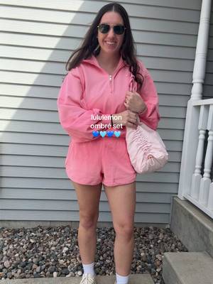 the cutest set for summer! ☀️ sizing + outfit details are in my Shopmy 🫶 |  cotton terry tennis half zip #lululemon #lul