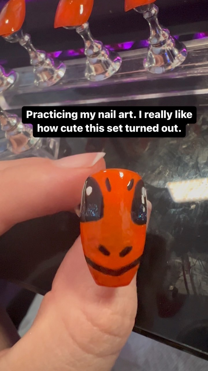 Are you a Pokémon fan? Which starter should I do next? 🔥 #charmander #fire #gelnail #gel #gelnailset #gelnailsets #naila