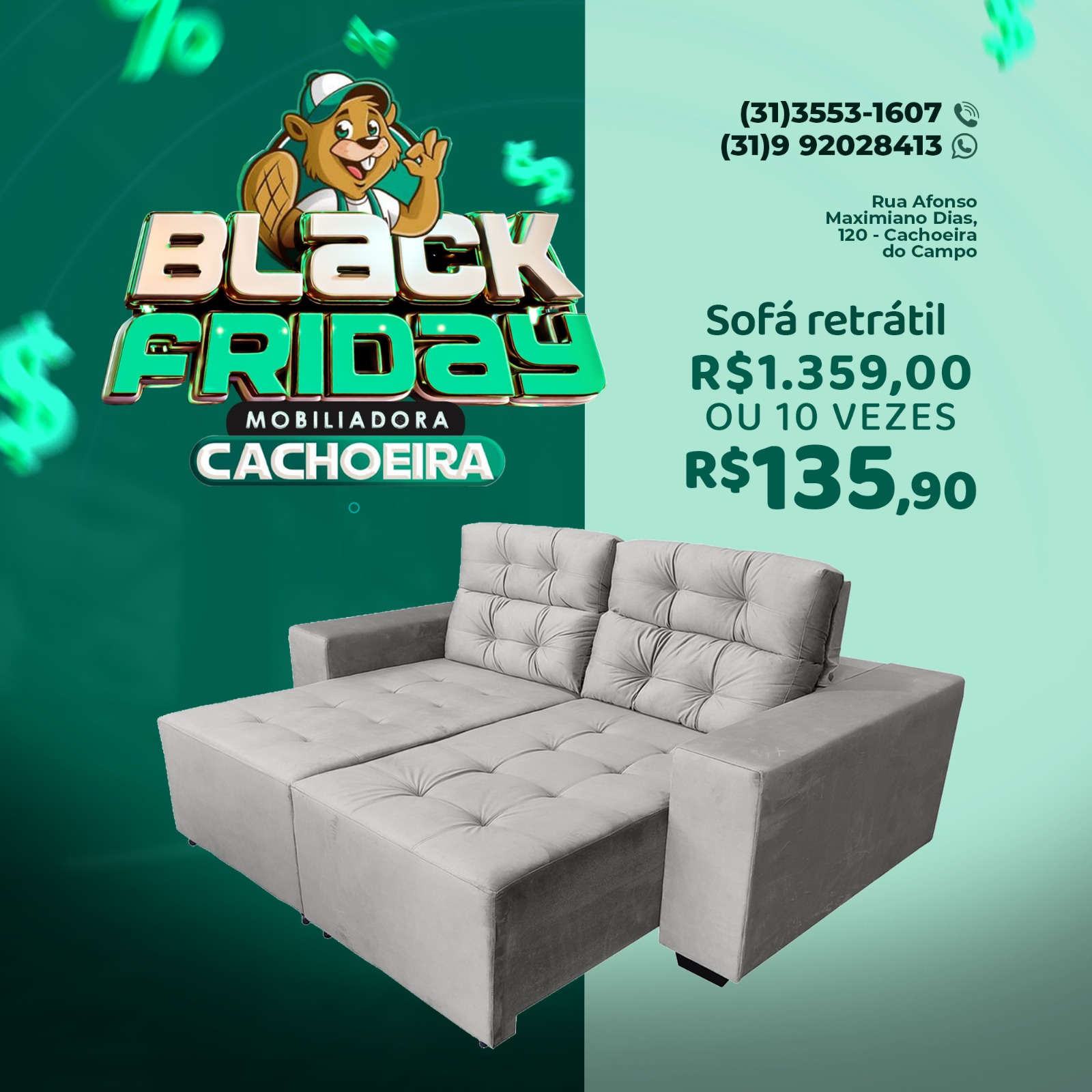 A BLACK FRIDAY CONTINUA NA MOBILIADORA CACHOEIRA! 🖤 

Essa semana teremos 👇
27/11: Sofá 

💚 Aproveite essa oportunidade 