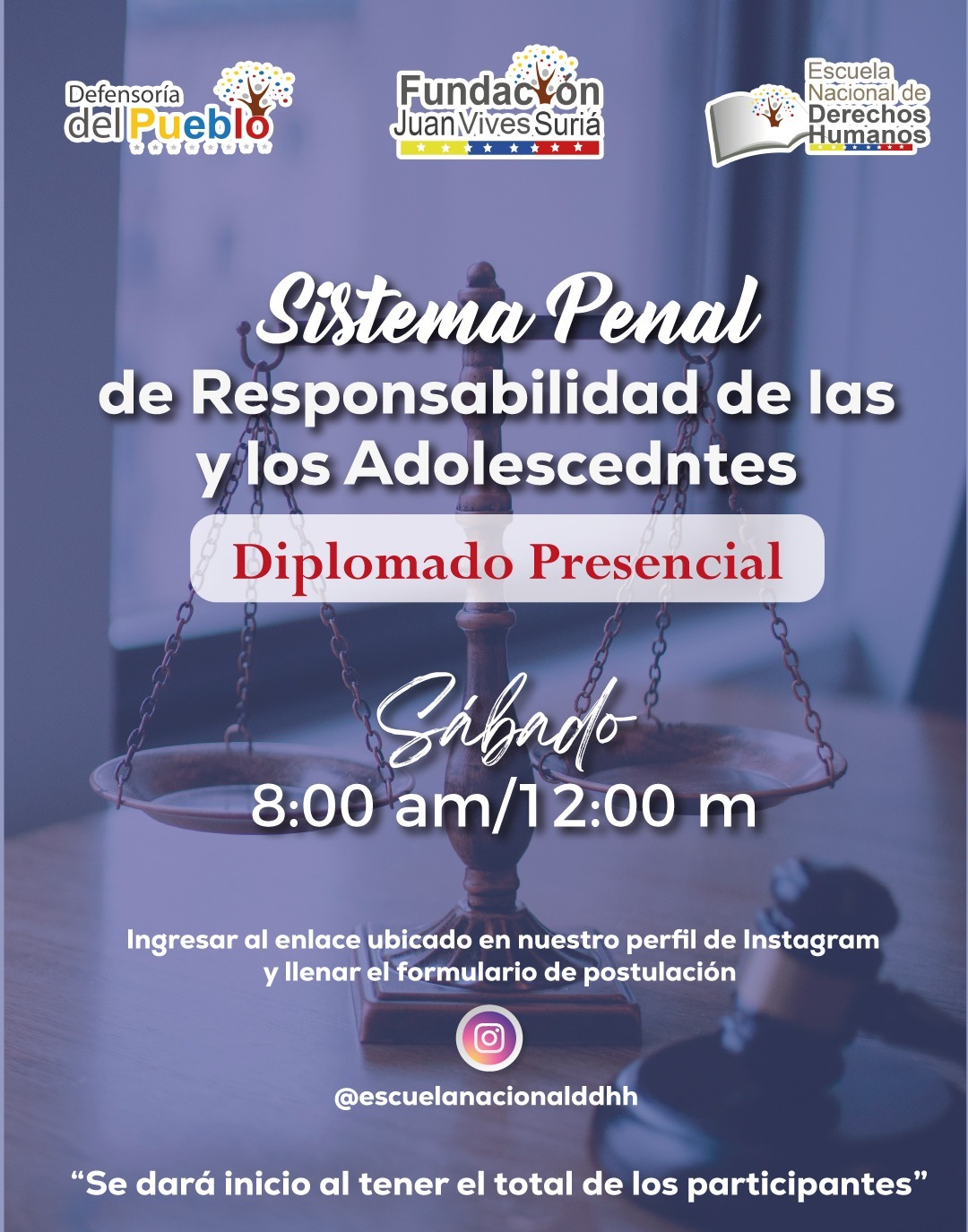 Postulación Diplomado Presencial Sistema Penal de Responsabilidad de las y los Adolescentes (Sábado) thumbnail