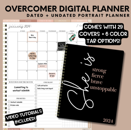 2024 Spiral Overcomer Portrait Planner thumbnail