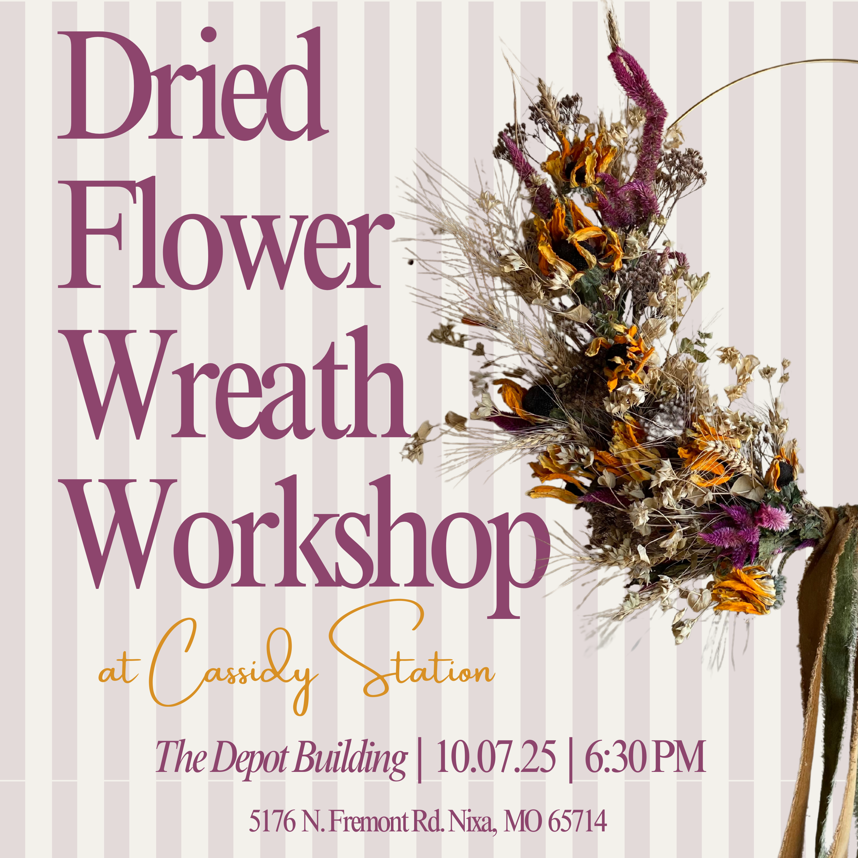October 7th | Dried Flower Wreath Workshop thumbnail