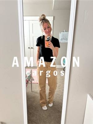 Snuck in a lil #ootd to show ya my Amazon cargos that I love rn! They are SO soft and comfy but also don’t look like lou