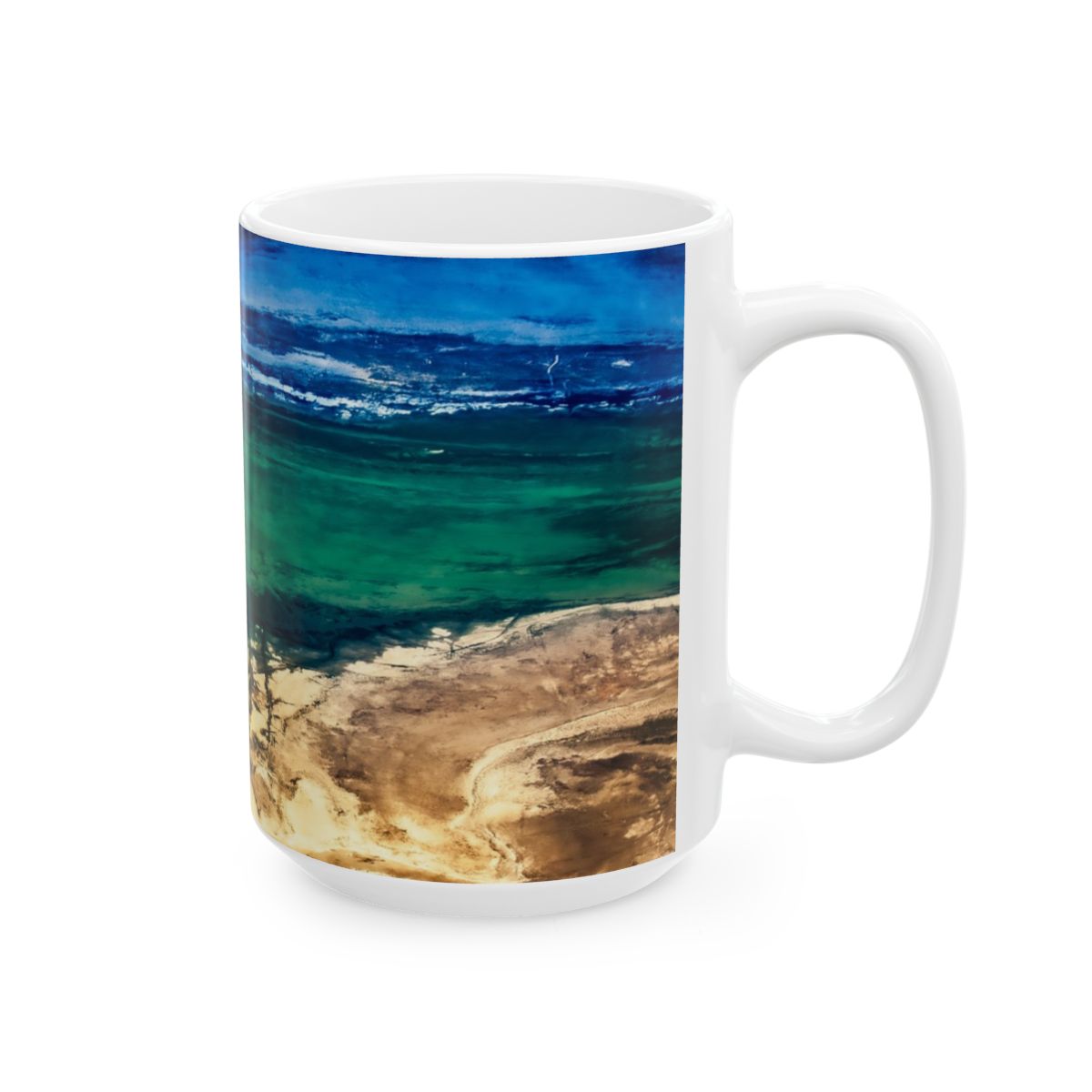Ceramic Beach Scene Mug - Ocean Vibes, Coastal Decor, Gifts for Beach Lovers, Cups for Summer, Sea-Themed Drinkware - $9.87 - Distant Horizons thumbnail