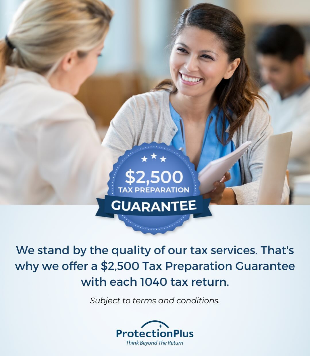 Did you know QuickTaxnBooks.Com provides 
$2500 Tax Preparation Guarantee;
$1 Million Tax Audit Defense ™ program; and
I