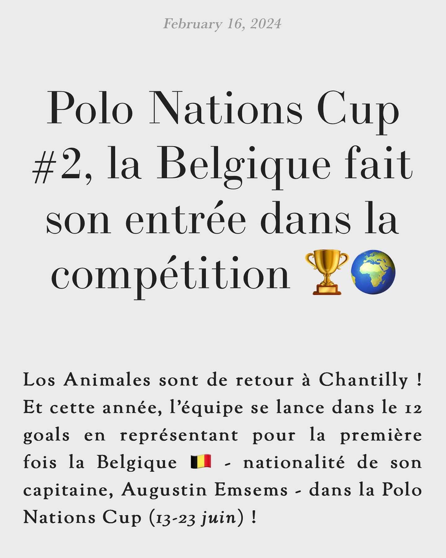 🔜 @polonationscup_ 🏆🌍
Polo Nations Cup #2

After a successful first edition, the Polo Nations Cup will return for a seco