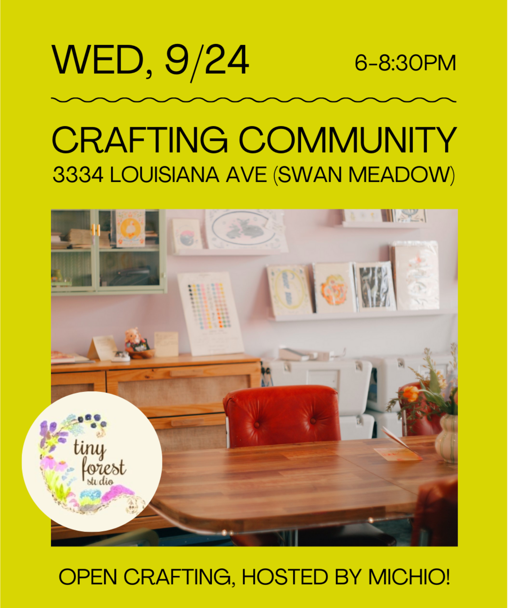 CRAFTING COMMUNITY- Open Craft Night w/ Michio! — 9/24 thumbnail