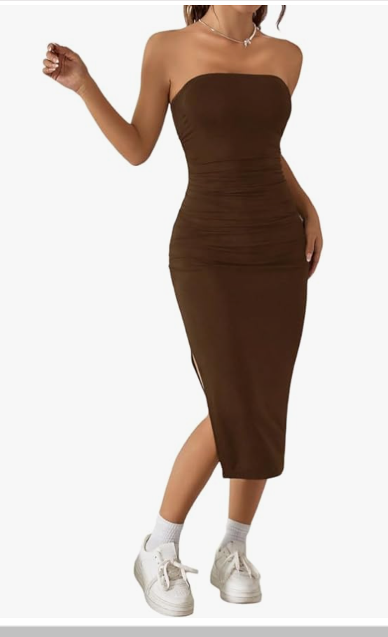 Strapless Slim Fit Midi Bodycon Dresses thumbnail