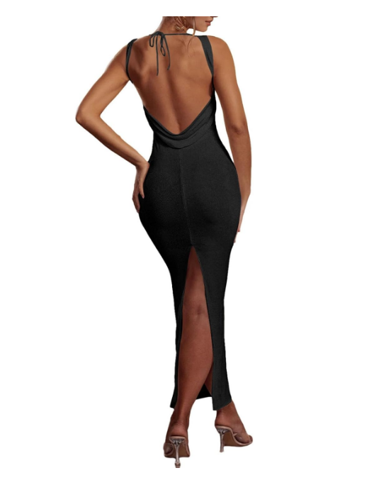 Backless Lace Up Maxi Dress thumbnail