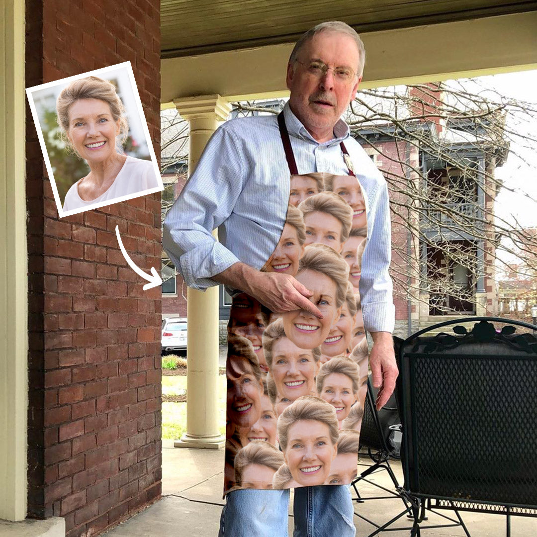 Personalized Photo Apron Custom Face Apron Unique Gift thumbnail