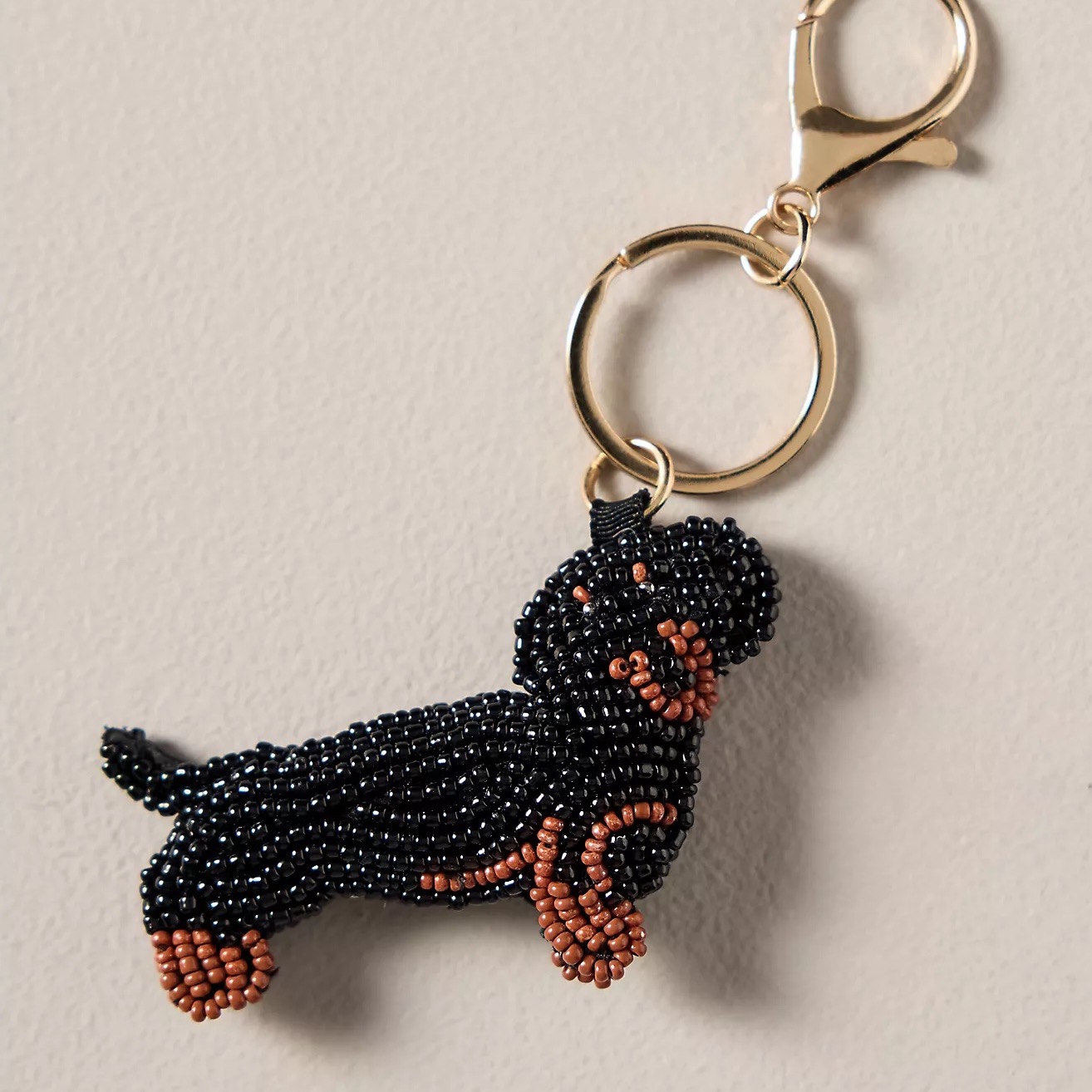 Anthro beaded dachshund bag charm thumbnail