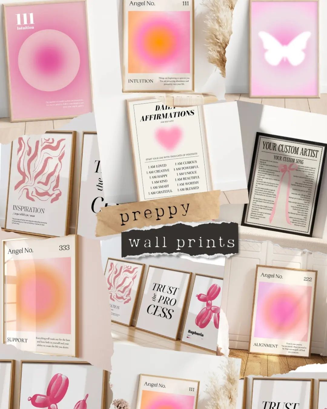 Preppy Wall Art Inspo 🎨✨

I’ve added some playful vibes to my space with these preppy wall art pieces:

🌸 Floral Prints 