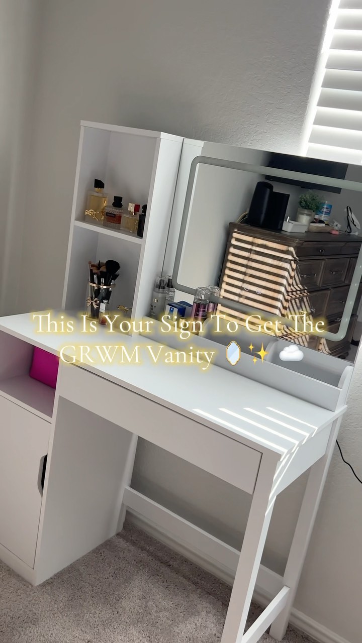 Just got my hands on the new viral vanity from Walmart, and it’s a total game-changer! ✨💖 The perfect blend of chic and 