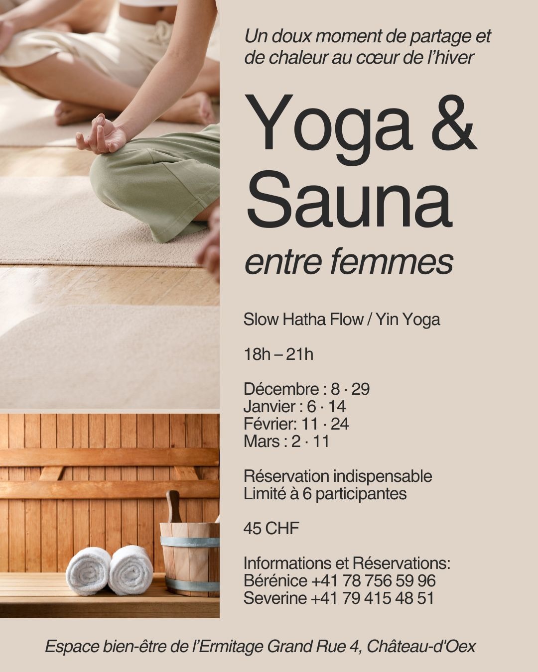 Yoga & Sauna "entre femmes" - Ermitage, Château-d'Oex thumbnail