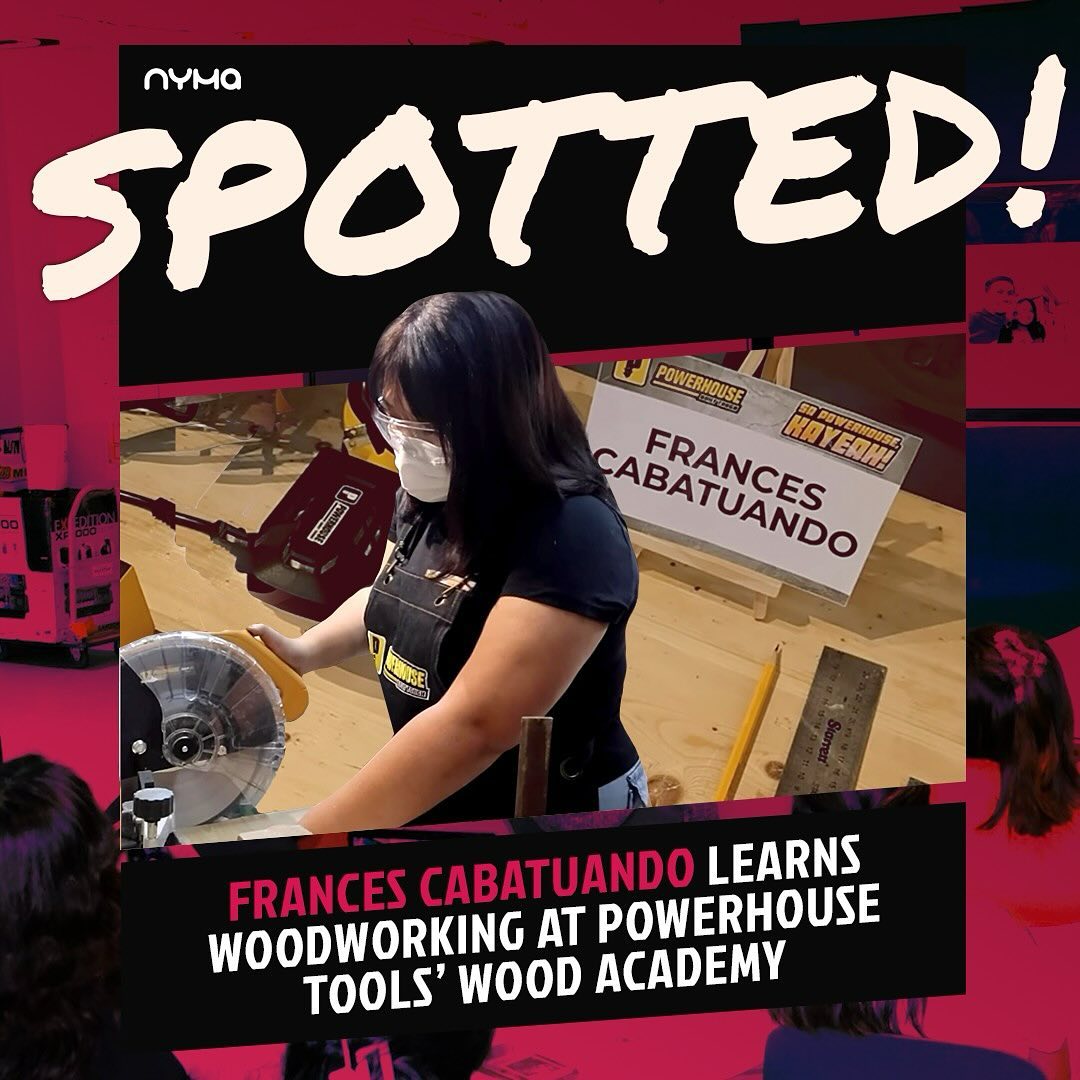 SPOTTED: @itsmayorafrances tests out her woodworking skills at @powerhousetools x @woodacademy2019. She crafted a flawle