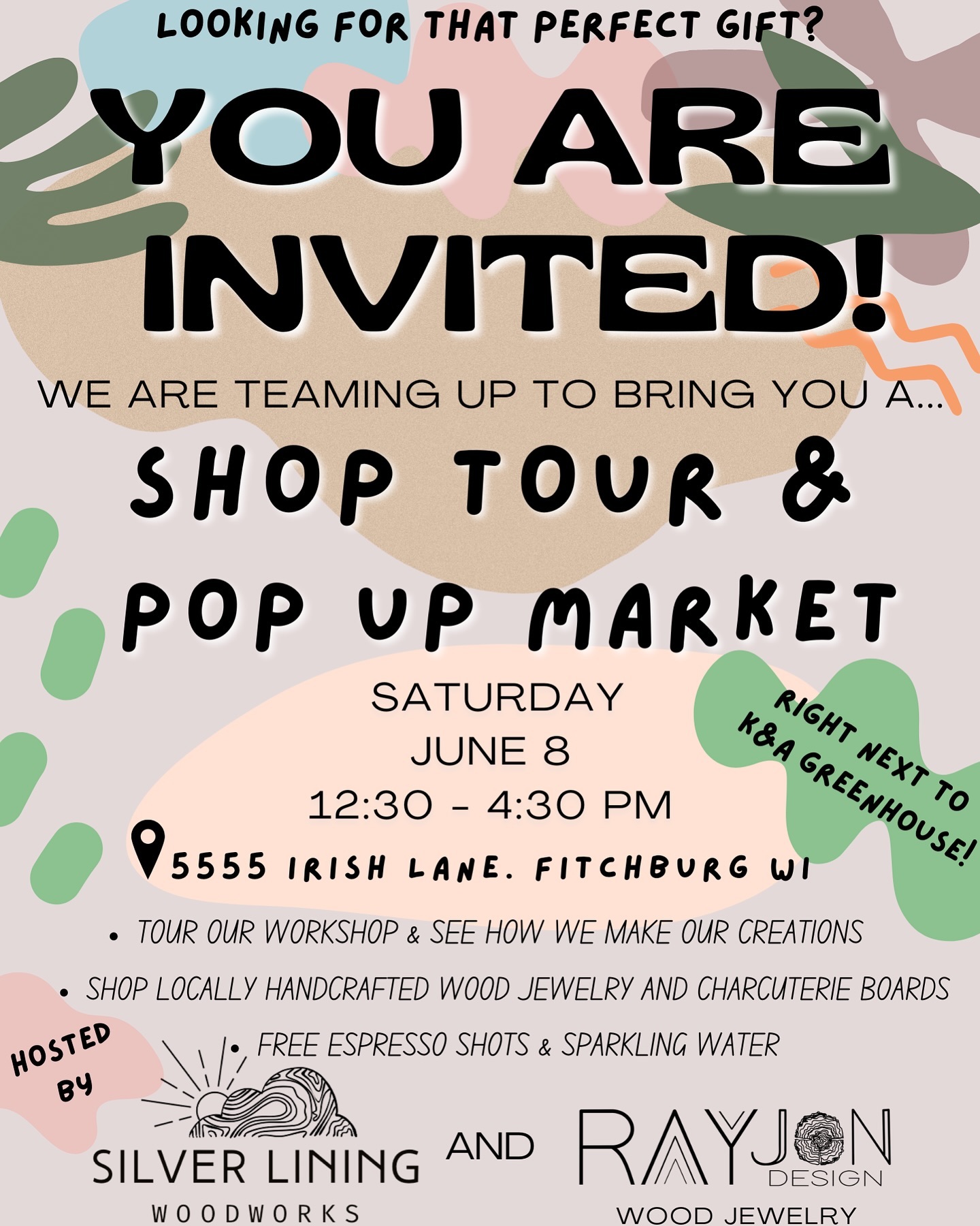 June 8th 12:30-4:30pm

Come tour our workshop, sip espresso (on the house🙌) and browse locally handcrafted wood-art in t