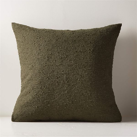 CB2 | Forest Green Boucle Throw Pillow Cover thumbnail
