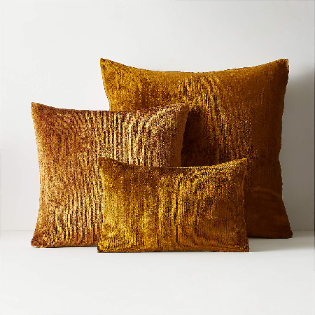 Truette Tapenade Yellow Turkish Silk Throw Pillow with Down-Alternative Insert 20''x20
CB2 thumbnail