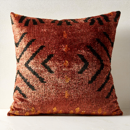 Oxido Turkish Silk Throw Pillow with Down-Alternative Insert 23"x23" thumbnail