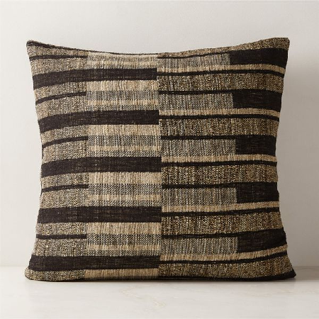 CB2 | Talita Mink Brown Wool and Silk Throw Pillow with Down Alternative Insert 23"x23" thumbnail