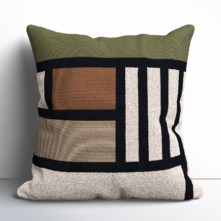 Kaia Geometric Cotton Throw Pillow thumbnail