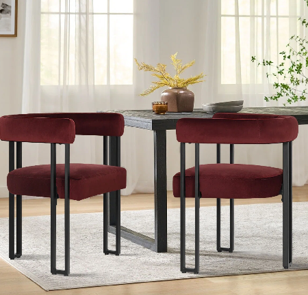 Adelyn 18.5" Seat Height Velvet Upholstered Kitchen Dining Armchair thumbnail