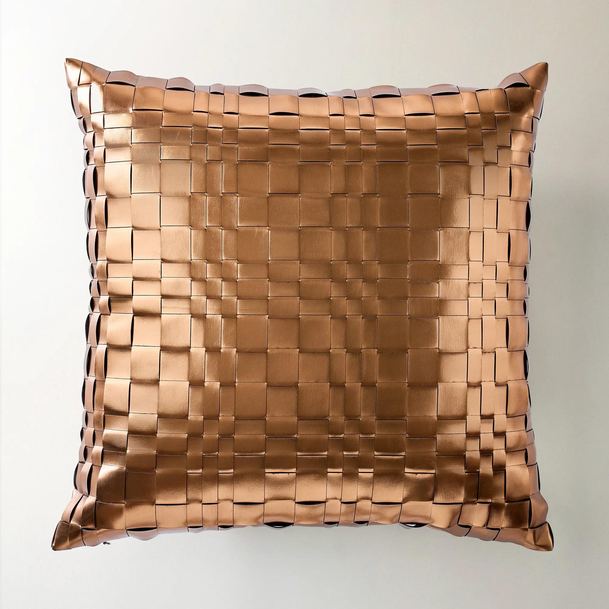 Wren Metallic Woven Pillow 20" - Bronzed Copper thumbnail