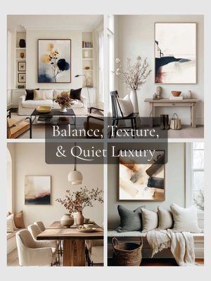 Weekend mood, but make it abstract. 🖤 Fresh neutrals + bold strokes to give your space that quiet luxury edge. • • • • #