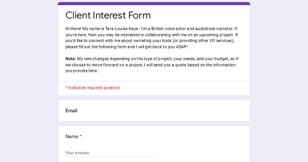 Client Interest Form thumbnail