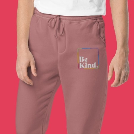 Be Kind Embroidered Joggers by ian thumbnail