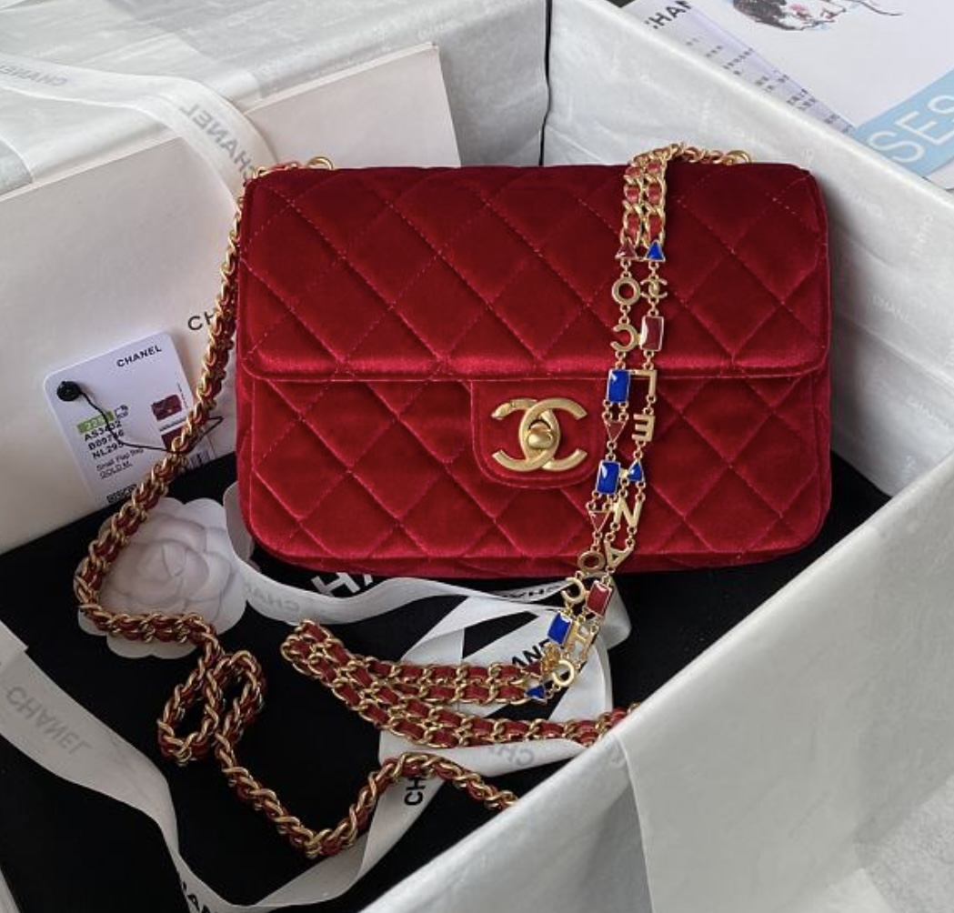 Chanel Red Velvet Flap thumbnail