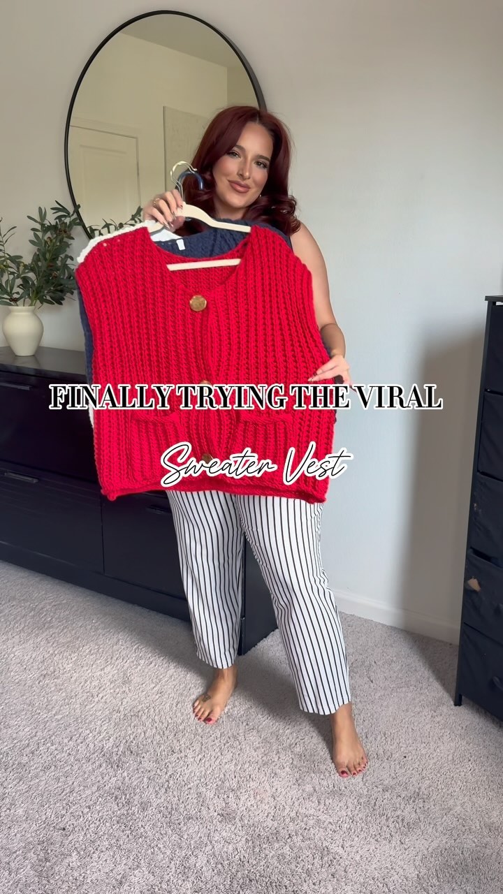 I had been seeing these sweater vests all over my feed so I had to try them! I sized down to a L in these. My only compl