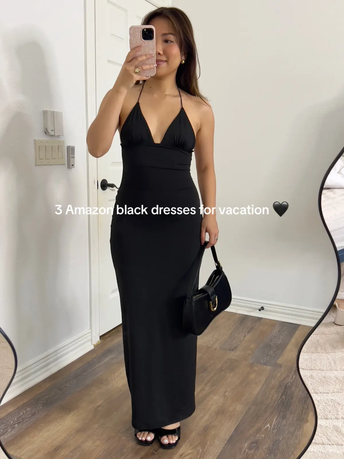 The last one is my most favorite 🖤 #blackdress #vacationdress #beachoutfits #vacationoutfits #backlessdresses #amazondre