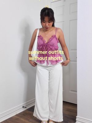 6 summer outfits without shorts 🤭 which one is your fav?? #summeroutfitswithoutshorts #comfycasualoutfit #summeroutfitid