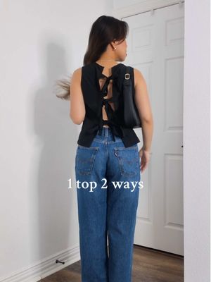 Casual summer outfit with a top that can be worn in 2 ways!! 🥰🖤 find it under “photos” tab on my amz s/f 👌🏽 #summeroutfi