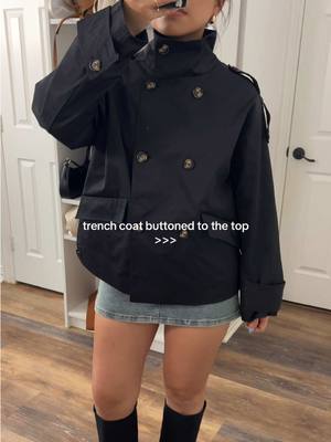 Trench coat buttoned to the top for this fall 🤎 #trenchcoatbuttonedtothetop #trenchcoat #fallfashion #blackcoat #amazonf