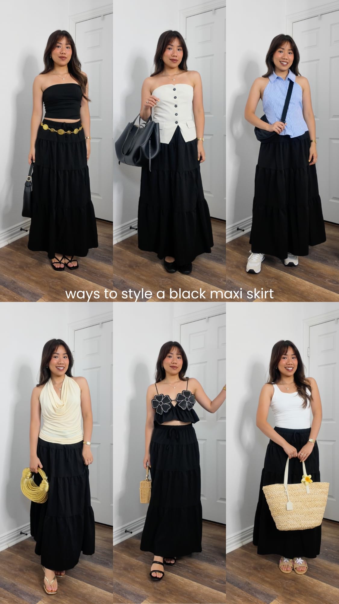 Black maxi skirt 6 ways thumbnail