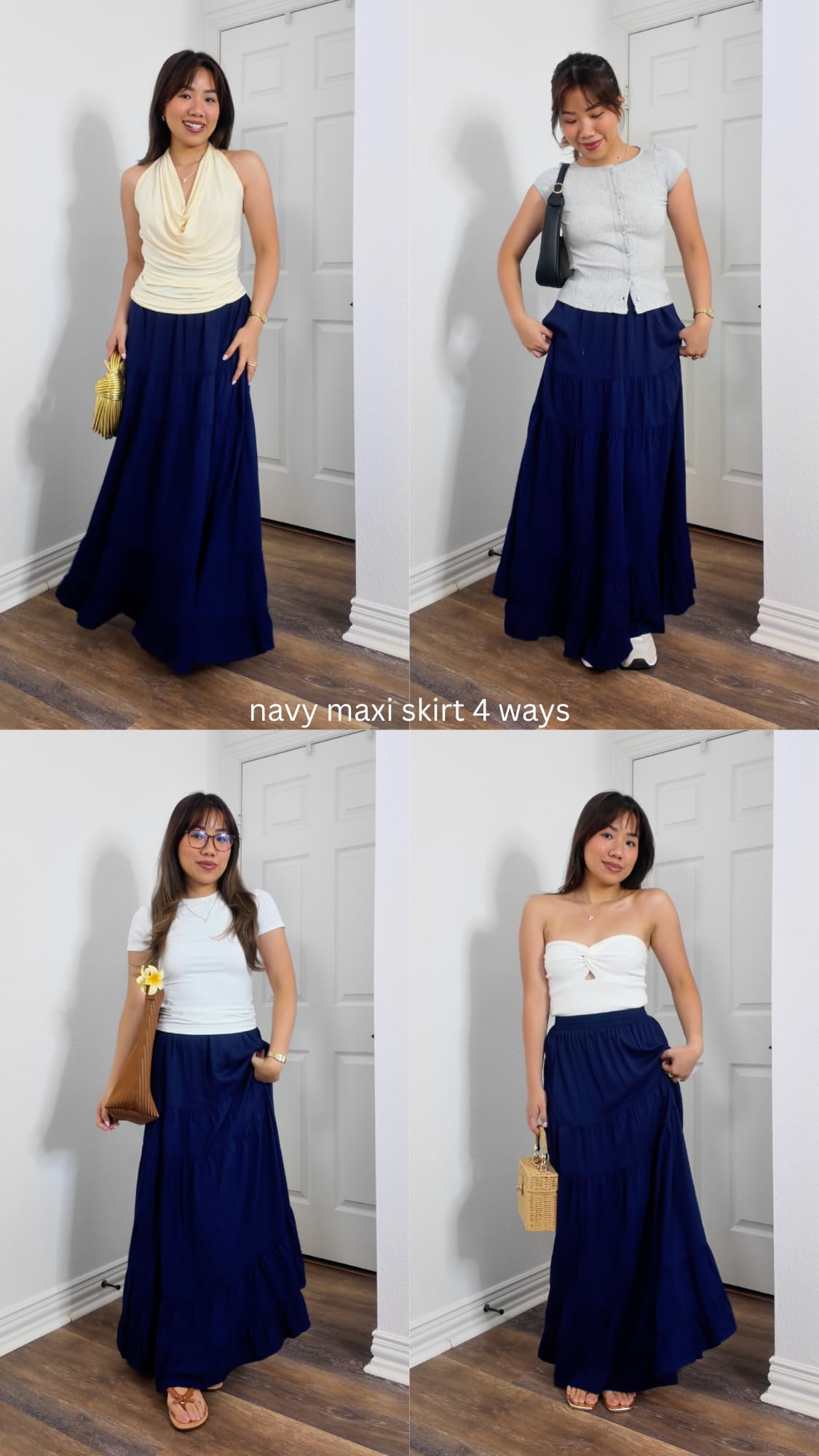 Navy maxi skirt 4 ways thumbnail