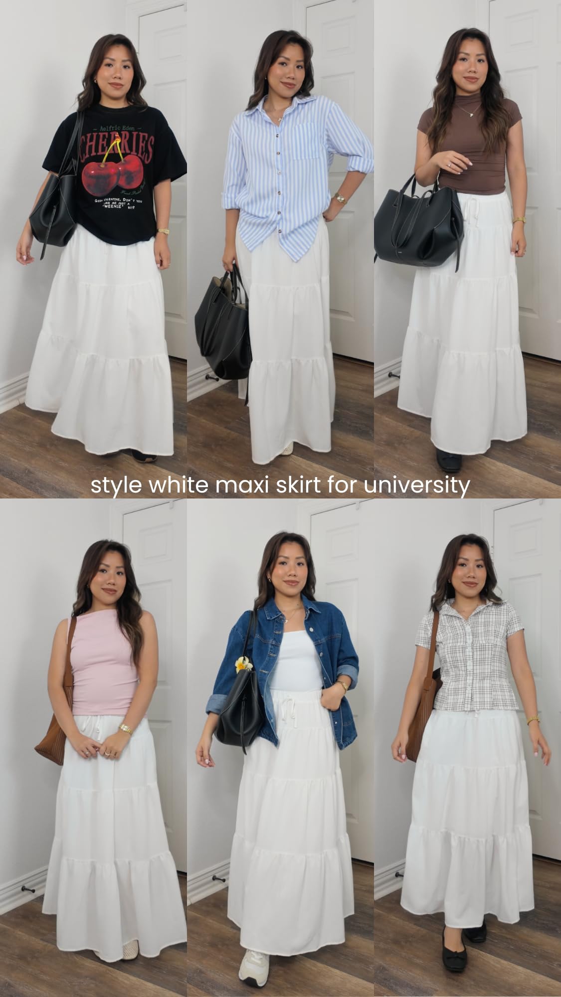 White maxi skirt fits for university  thumbnail