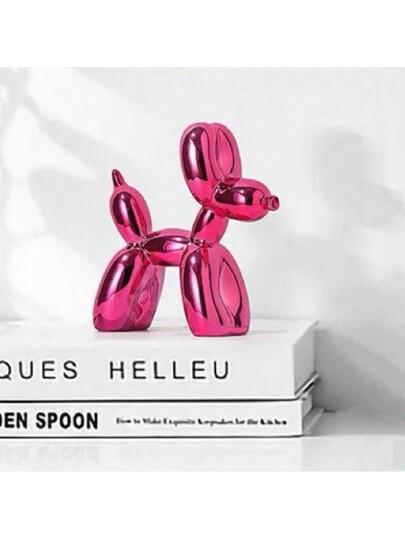 1 Peça Escultura Decorativa em Resina de Cachorro Balão Rosa com Revestimento Eletrolítico, Decoração Doméstica Interna Criativa, Pequena Escultura Animal de Resina Melhor thumbnail