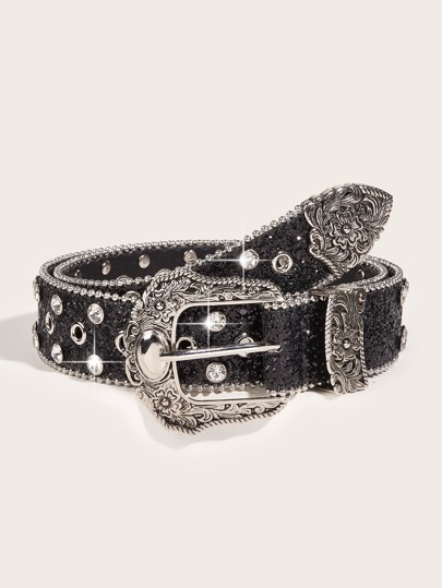1 Peça Fivela Ocidental de Estilo Cowgirl com Strass Resistente para Mulheres, Adequada para Uso Diário, Festa e Reunião, Rua, Halloween, Verão, Escola, Outono, Halloween thumbnail