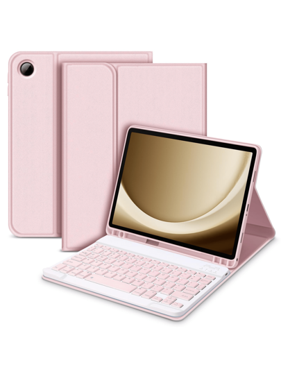 Capa de Teclado Compatível com Galaxy Tab e iPad, Redmi Pad Se, com Teclado Sem Fio Bluetooth Destacável (150mAh) e Suporte para Lápis thumbnail