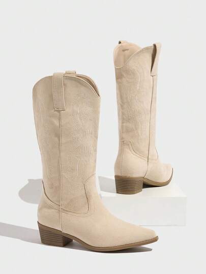 Styleloop Botas Cano Médio Femininas, Adequadas para Boho, Retrô Americano, Boêmio, Western, Festival de Música, Festa, Natal, Halloween, Férias, Viagem thumbnail