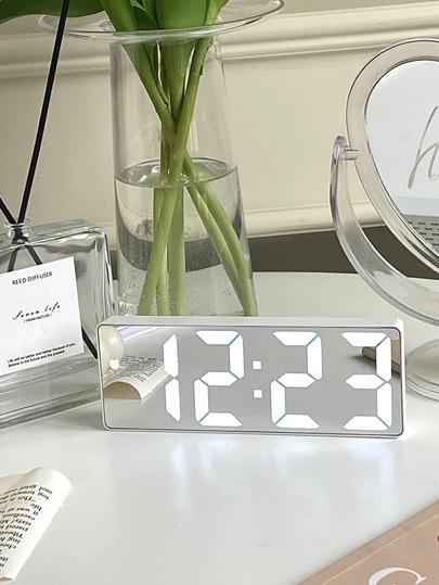 1 Peça Relógio de Mesa Despertador Digital com Espelho de LED, Função Soneca, Exibição de Hora, Relógio Eletrônico de Mesa, Luz Noturna, Relógio Despertador USB para Decoração de Casa, Quarto, Escritório, Decoração Escolar, Dormitório thumbnail