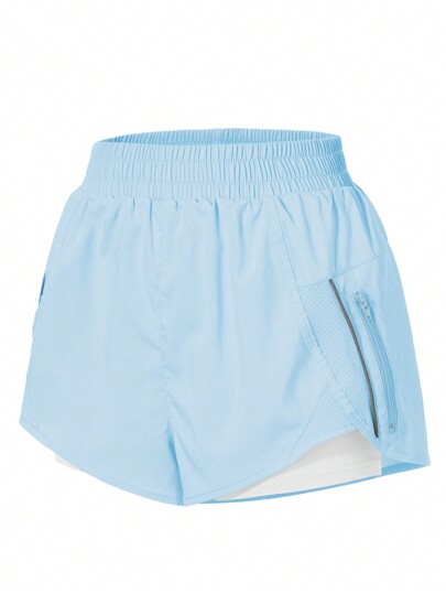SHEIN Sovereign&nbsp;Charm Shorts Esportivos com Cintura Elástica e Forro Embutido, Shorts Jogger para Mulheres, Shorts de Suor, Shorts de Academia, Shorts Ciclista Confortáveis thumbnail