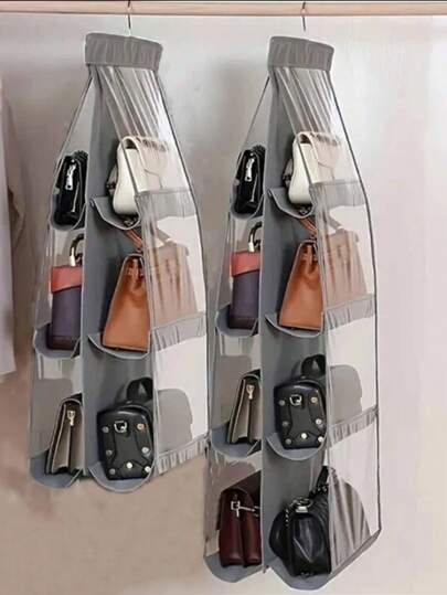 1 Peça, Organizador de Bolsas Pendurado com 8 Bolsos, Bolsa de Armazenamento Suspensa Transparente, Suporte para Bolsas Organizador de Espaço para Guarda-Roupa e Closet, Decoração para Festival, Decoração para Quarto, Decoração Doméstica, Camisa Branca Feminina, Calça Preta Feminina, Roupas de Inverno Femininas, Vestido thumbnail