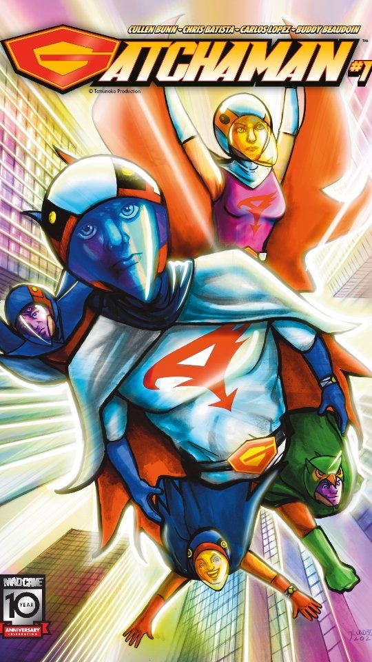 Our next retailer exclusive cover for Gatchaman #1!
Cover art by @lundberggraphics 
Preorder now! Link in bio
 
Limited 